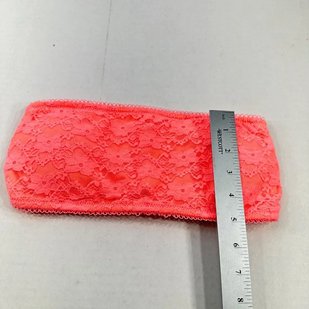 Unbranded Women's Size Medium/Large Bandeau Bra Removable Padding Coral Preowned